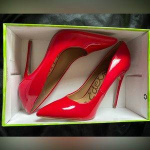Sam Edelman Ruby Red Patent Leather High Heels